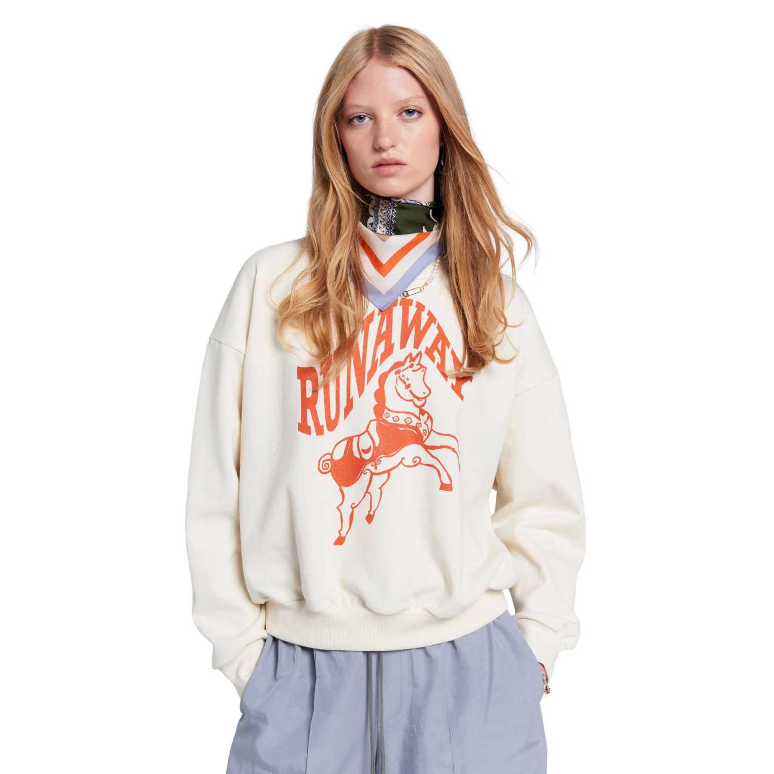 Karen Walker Runaway Carousel Organic Cotton Crewneck Sweatshirt